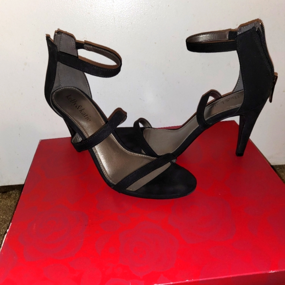 Black Kelly & Katie Strappy Heels